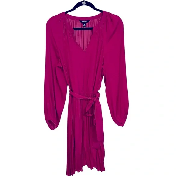 Simply Vera Wang Long Sleeve Elastic Waist Pink Fuchsia Dress Size: Medium - Picture 6 of 8